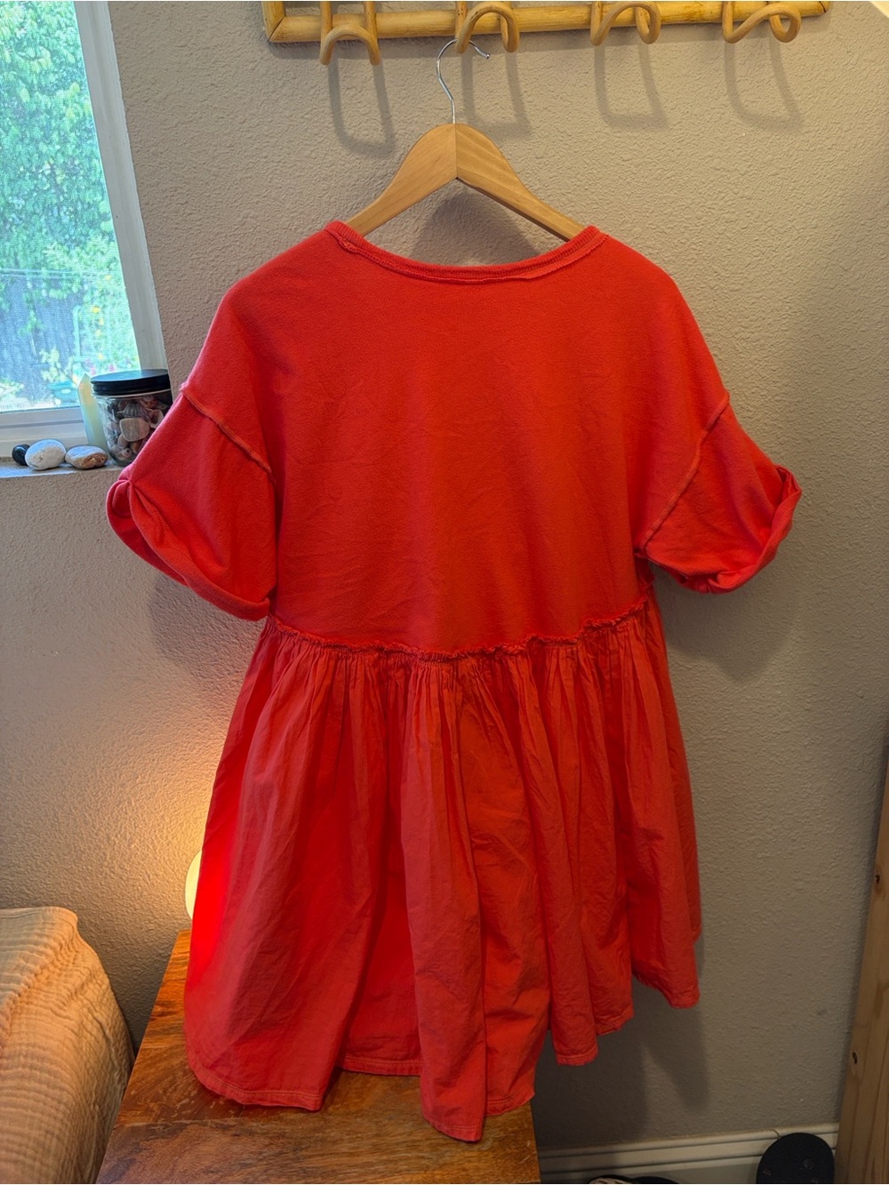Free people Catalina short sleeve pleated mini dress size Medium - Picture 5 of 5